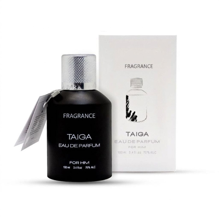 ادوپرفیوم مردانه TAIGA به همراه جعبه و طرح کارتونی آقایی شیک با رایحهای گرم و مدیترانهای - فروشگاه آلفا شاپ