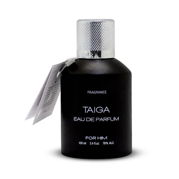شیشه ادوپرفیوم مردانه TAIGA با طراحی شیک و اسپری طلایی، حجم ۱۰۰ میلیلیتر - فروشگاه آلفا شاپ