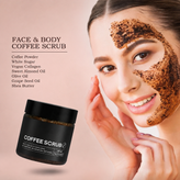 اسکراب قهوه صورت و بدن با کلاژن گیاهی، روغن بادام شیرین و شیباتر، ۲۵۰ گرم