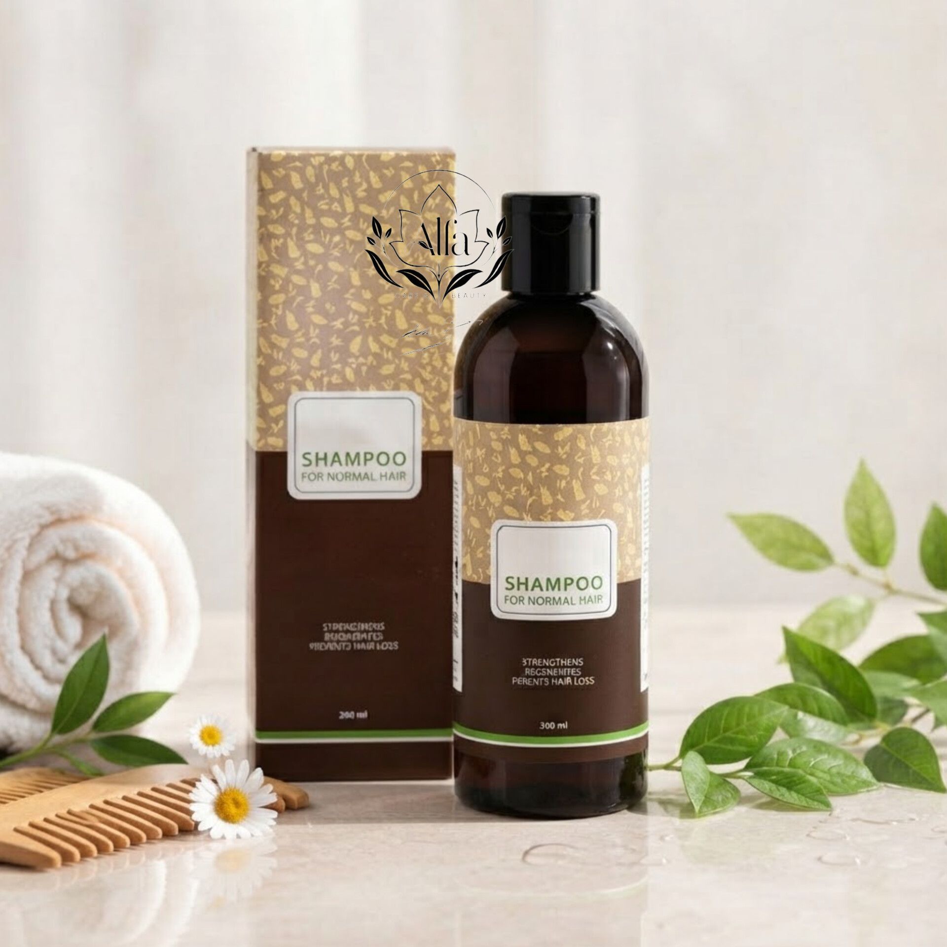 شامپو گیاهی  مناسب موهای معمولی با ۱۱ ترکیب گیاهی و روغن آرگان، ۳۰۰ میلی‌لیتر